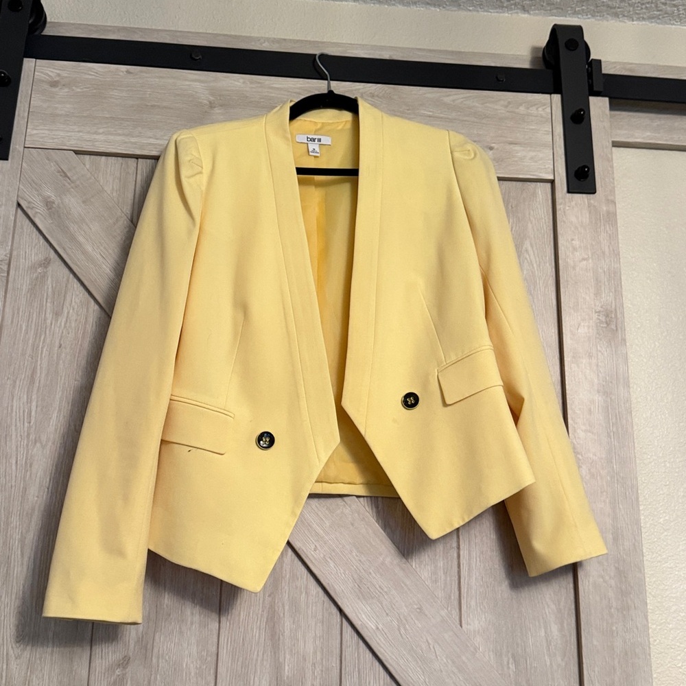 Bar III Pale Yellow Blazer